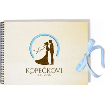 Fotoalbum Svatební fotoalbum pár v kruhu s mašlí - fialová + doprava zdarma