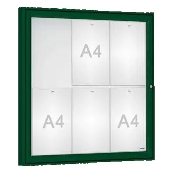 Vitrína venkovní 'Klasik', 750 x 750 mm, barva zelená RAL6005