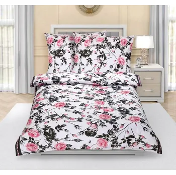 Povlečení Bellatex Šípková růže 140 x 200, 70 x 90 cm zipový uzávěr