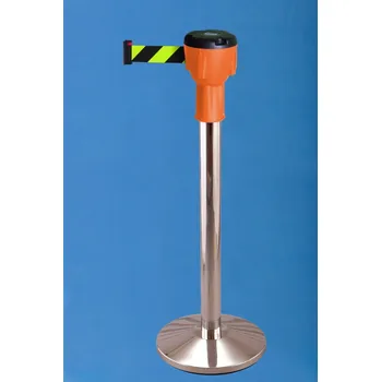 Plotový sloupek EXPOINT Zahrazovací sloupek NEREZ s pásem žlutočerným 10m