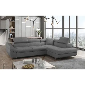 Sedací souprava Rozkládací rohová sedačka LYON šedá