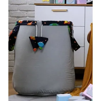 úložný prostor na hračky Dětský koš na hračky VESMÍR - šedý/tmavě modrý