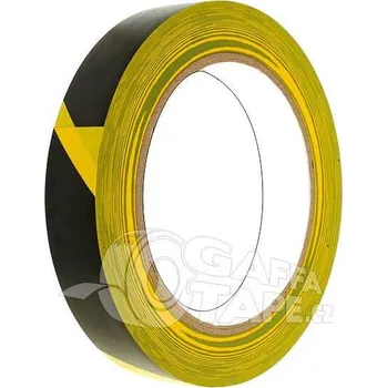 Výstražná páska PVC Bezpečnostní výstražná lepicí páska černo-žlutá, šíře 19 mm, návin 33 m