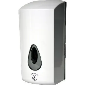 Dávkovač mýdla Sanela Nerezové dávkovače - Automatický nástěnný dávkovač dezinfekce, 1000 ml, bílá SLDN 08ED