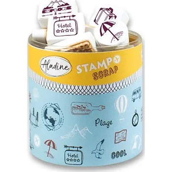 Dětské razítko AladinE Stampo Scrap 46 ks cestování
