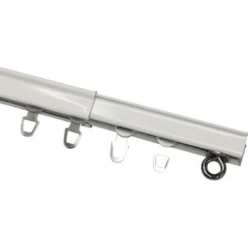 Záclonová kolejnička, roztažitelná U bílá 190-360 cm