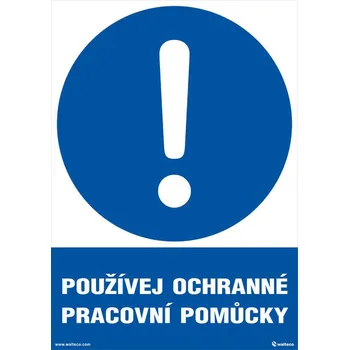 Walteco Používej ochranné pracovní pomůcky 210x297mm, formát A4, samolepka Množství: 1 ks