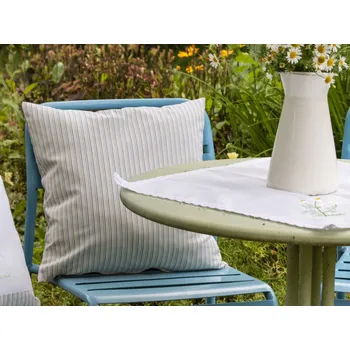 Povlak na polštářek HEDVA ČESKÝ BROKÁT Povlak na polštář 100% ba 40x40 proužek zelená/žlutá