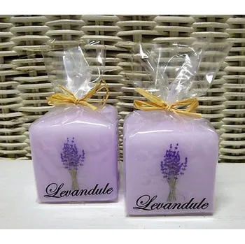 Svíčka Svíčka levandule kostka fialová