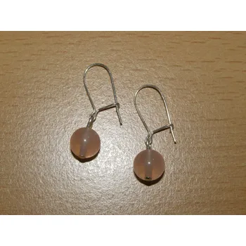 Drahý kámen Růženín - Náušnice - kuličky - knu25