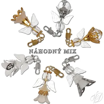 Přívěsek Andělé přívěsky s karabinkou MIX 5ks - SLEVA 18 Kč/ks