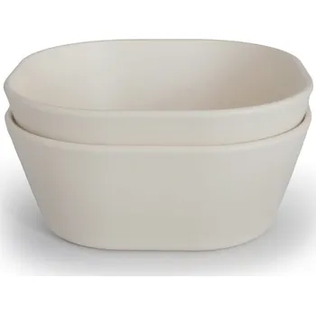 Mushie hranatá miska 2 ks Barva: ivory