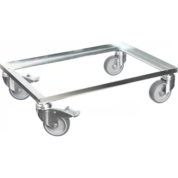 Plošinový vozík Vozík pod přepravky kov 600x400 mm 2 otočná 2 brzdy kola 100 mm 4S