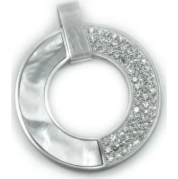 Souprava šperků RiverSperky. Dámský přívěsek z chirurgické oceli, Perleťový kruh. 220279