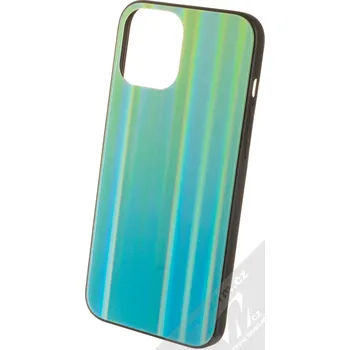 Pouzdro na mobilní telefon 1Mcz Aurora Glass Cover ochranný kryt pro Apple iPhone 12 Pro Max měnivě zelená mátově zelená (iridescent