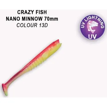 Umělá nástraha Gumová nástraha Crazy Fish Nano Minnow 7cm 13D (5ks)