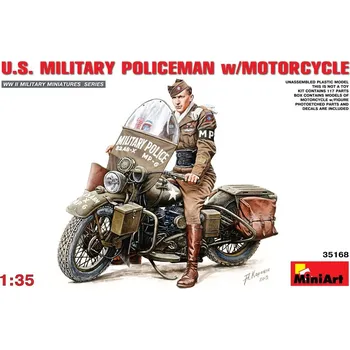 Plastikový model 1:35 U.S. Military Policeman w/ Motorcycle