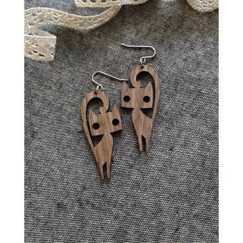 Náušnice art-wood.cz Dřevěné visací náušnice - Kočky