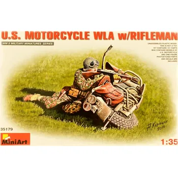 Plastikový model 1:35 U.S. Motorcycle WLA w/ Rifleman
