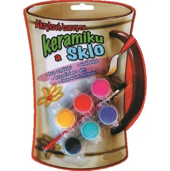 Barvy na keramiku a sklo blistr 6 odstínů, 3ml + štěteček