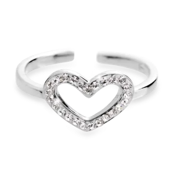 Prsten Prsten čirý se Swarovski Elements srdce Krystal