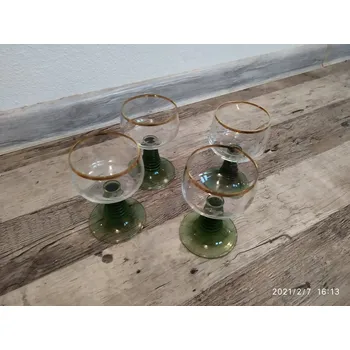 Sklenice DANAPO Zlacené sklenice číše pohár sada 4 kusů 0,1L cejchované