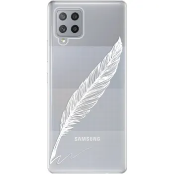 Pouzdro na mobilní telefon Odolné silikonové pouzdro iSaprio - Writing By Feather - white - Samsung Galaxy A42