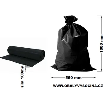 Pytle na odpadky Pytle na odpad rolované 85 l, 55 x 100 cm, 100 my, černé, 15 ks