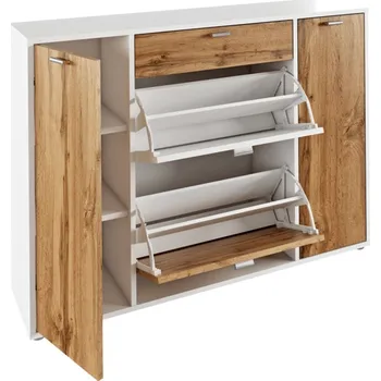 Botník Botník, bílá / dub wotan, ANABELA