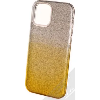 Pouzdro na mobilní telefon 1Mcz Shining Duo TPU třpytivý ochranný kryt pro Apple iPhone 12, iPhone 12 Pro stříbrná zlatá (silver gold)