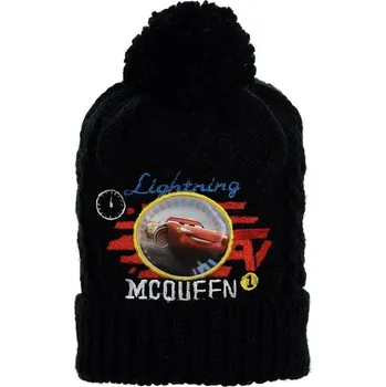 Disney Cars černá chlapecká čepice s bambulí Velikost: 52