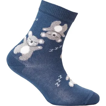 Dívčí ponožky s obrázkem WOLA MÉĎOVÉ modré Velikost: 24-26