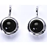 Stříbrné náušnice, přírodní onyx, náušnice na patent, NK 1471