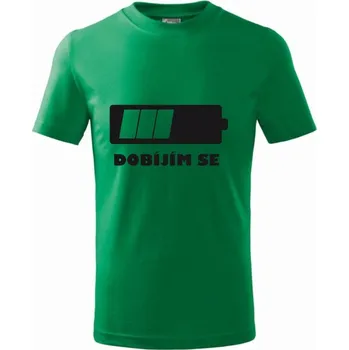 Dětské tričko Dobíjím se Barva: Zelená, Velikost: 9/10 let