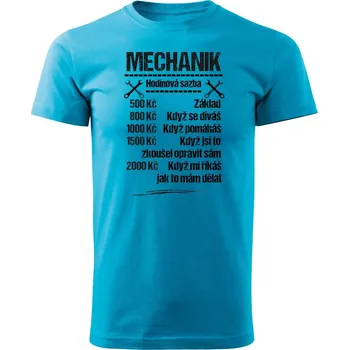 Pánské tričko Pánské tričko Tričko Mechanik - sazba Barva: Tyrkysová, Velikost: XL