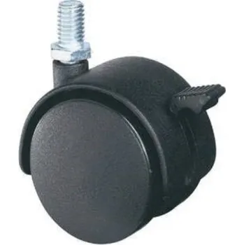 Pojezdové kolečko Nábytkové plastové kolečko otočné s brzdou, závit M8x15, průměr 40 mm, nosnost 30 kg - F85.040.G08