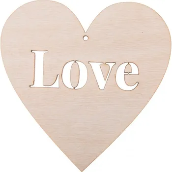 FK Dřevěná ozdoba (srdce LOVE) - 10x10 cm