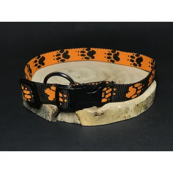 Obojek pro psa Palkar obojek z popruhu pro psy 50 cm x 20 mm hnědo-oranžová s tlapkami (Palkar obojek z popruhu pro psy 50 cm x 20 mm hnědo-oranžová s tlapkami)