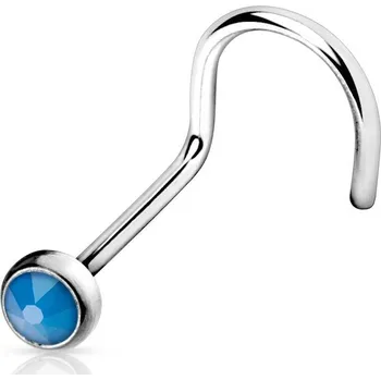 Piercing Zahnutý piercing do nosu - opalit (modrá)