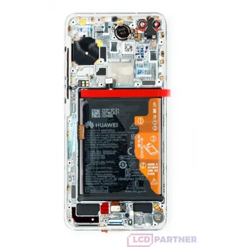 Huawei P40 (ANA-LX4, ANA-LNX9) LCD + dotyková deska + rámeček + malé části bílé - originální