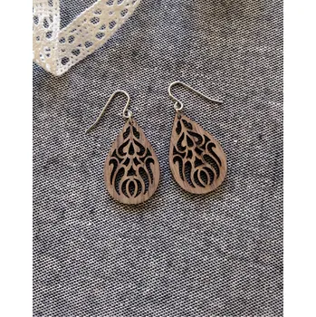 Náušnice art-wood.cz Dřevěné náušnice - Ornamenty