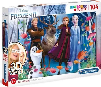 Puzzle Clementoni 20611 Frozen 2 3D 104 dílků 