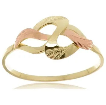 Prsten Dámský prsten ze žlutého a červeného zlata PR0390 + DÁREK ZDARMA