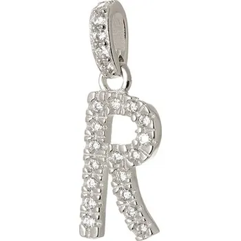 Přívěsek Stříbrný přívěšek písmeno R s čirými zirkony AGH487/R