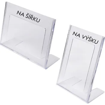 Reklamní Plastový stojánek tvaru L economy SCRITTO - jednostranný Formát A6, na šířku (LA6L)