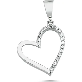 Přívěsek Lillian Vassago Zlatý přívěsek srdce se zirkony z bílého zlata LLV11-GP031W