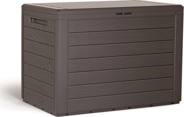 Prosperplast Zahradní box WOODE na polstry a nářadí 190 L - barva hnědá