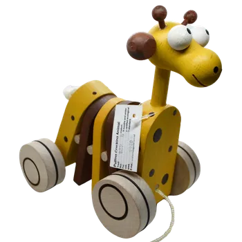 Dřevěná hračka Tahací žirafa