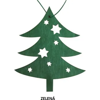 Vánoční ozdoba Anděl Přerov Strom dřevěný závěsný 10 cm, zelený