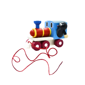 Dřevěná hračka Krtek strojvedoucí